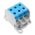 Zacisk rozdziału potencjału, złącze śrubowe, niebieski, 50 mm2, 150 A, 1000 V, liczba przyłączeń: 6, liczba poziomów: 1, WPD 330CC 3X50/3X50 BL