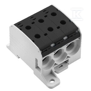 Zacisk rozdziału potencjału, złącze śrubowe, czarny, 95 mm2, 232 A, 1000 V, liczba przyłączeń: 6, liczba poziomów: 1, WPD 331CC 3X95/3X95 BK