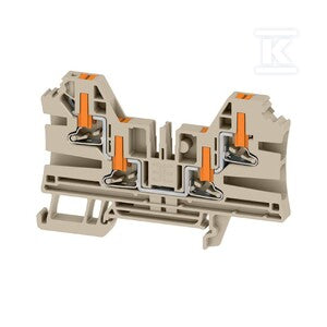 Blok zacisku przelotowego, PUSH IN, Ciemnobeżowy, 4 mm2, 32 A, 1000 V, liczba przyłączeń: 4, AL4C 4