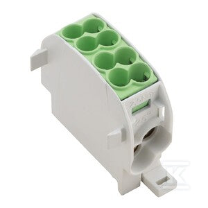 Zacisk rozdziału potencjału, złącze śrubowe, zielony, 25 mm2, 152 A, 1000 V, liczba przyłączeń: 4, liczba poziomów: 1, WPD 101 2X25/2X16 GN