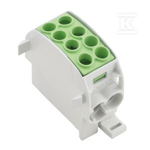 Zacisk rozdziału potencjału, złącze śrubowe, zielony, 35 mm2, 202 A, 1000 V, liczba przyłączeń: 4, liczba poziomów: 1, WPD 102 2X35/2X25 GN