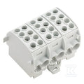 Zacisk rozdziału potencjału, złącze śrubowe, Jasnoszary, 35 mm2, 202 A, 1000 V, liczba przyłączeń: 12, liczba poziomów: 1, WPD 302 2X35/2X25 3XGY