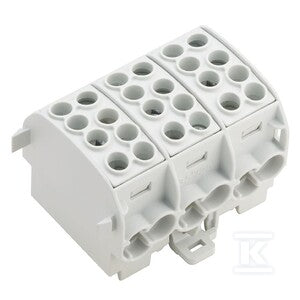 Zacisk rozdziału potencjału, złącze śrubowe, Jasnoszary, 35 mm2, 202 A, 1000 V, liczba przyłączeń: 12, liczba poziomów: 1, WPD 302 2X35/2X25 3XGY