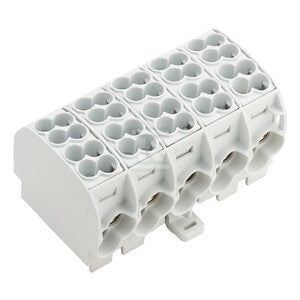 Zacisk rozdziału potencjału, złącze śrubowe, Jasnoszary, 25 mm2, 152 A, 1000 V, liczba przyłączeń: 20, liczba poziomów: 1, WPD 501 2X25/2X16 5XGY