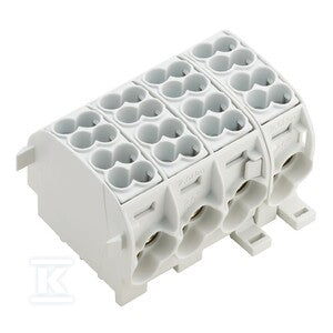 Zacisk rozdziału potencjału, złącze śrubowe, Jasnoszary, 25 mm2, 152 A, 1000 V, liczba przyłączeń: 8, liczba poziomów: 1, WPD 401 2X25/2X16 4XGY