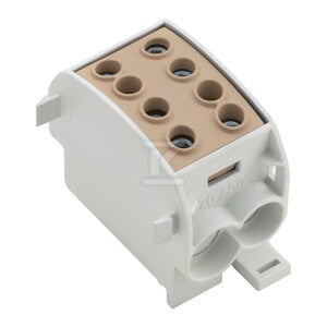 Zacisk rozdziału potencjału, złącze śrubowe, brązowy, 70 mm2, 300 A, 1000 V, liczba przyłączeń: 4, liczba poziomów: 1, WPD 103 2X70/2X50 BN