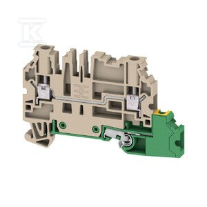 Blok zacisku przelotowego, złącze śrubowe, Ciemnobeżowy, 4 mm2, 32 A, 800 V, liczba przyłączeń: 3, W2C 4 FT-PE