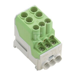 Zacisk rozdziału potencjału, złącze śrubowe, zielony, 25 mm2, 101 A, 1000 V, liczba przyłączeń: 8, liczba poziomów: 1, WPD 100 2X25/6X10 GN