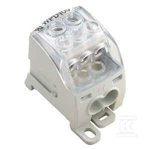 Zacisk rozdziału potencjału, złącze śrubowe, Jasnoszary, 35 mm2, 214 A, 1000 V, liczba przyłączeń: 7, liczba poziomów: 1, WPD 105 1X35+1X16/2X25+3X16 GY