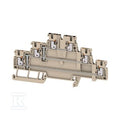 Zacisk modułowy wielorzędowy, PUSH IN, Ciemnobeżowy, 1.5 mm2, 500 V, liczba przyłączeń: 6, liczba poziomów: 3, TS 35, V-0, A3T 1.5 VL