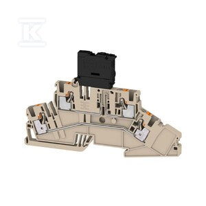 Zacisk bezpiecznika, PUSH IN, Ciemnobeżowy, 4 mm2, 6.3 A, 500 V, liczba przyłączeń: 4, liczba poziomów: 2, TS 35, A2T 4 FS-FT