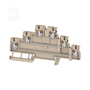 Zacisk modułowy wielorzędowy, PUSH IN, Ciemnobeżowy, 1.5 mm2, 500 V, liczba przyłączeń: 6, liczba poziomów: 3, TS 35, V-0, A3T 1.5 DL
