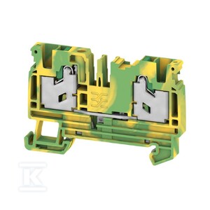 Zacisk PE, SNAP IN, zielony / żółty, 4 mm2, 1000 V, liczba przyłączeń: 2, liczba poziomów: 1, TS 35, V-0, Wemid, S2C 4 PE