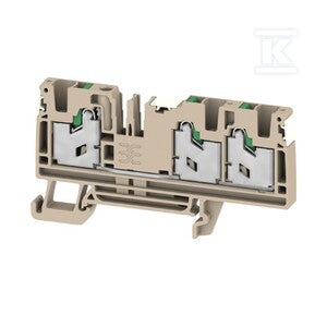 Blok zacisku przelotowego, SNAP IN, Ciemnobeżowy, 4 mm2, 32 A, 1000 V, liczba przyłączeń: 3, S3C 4 DL