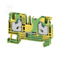 Zacisk PE, SNAP IN, zielony / żółty, 4 mm2, 1000 V, liczba przyłączeń: 2, liczba poziomów: 1, TS 35, V-0, Wemid, S2C 4 PE DL