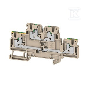 Zacisk modułowy wielorzędowy, SNAP IN, Ciemnobeżowy, 2.5 mm2, 800 V, liczba przyłączeń: 4, liczba poziomów: 2, TS 35, V-0, S2T 2.5 FT-PE