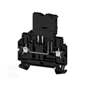 Zacisk bezpiecznika, złącze śrubowe, czarny, 4 mm2, 6.3 A, 250 V, liczba przyłączeń: 2, liczba poziomów: 1, TS 35, W2C 4 FS 100-250V BK