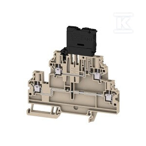 Zacisk bezpiecznika, złącze śrubowe, Ciemnobeżowy, 4 mm2, 6.3 A, 250 V, liczba przyłączeń: 4, liczba poziomów: 2, TS 35, W2T 4 FS-FT 100-250V DB