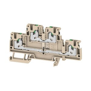 Zacisk modułowy wielorzędowy, SNAP IN, Ciemnobeżowy, 2.5 mm2, 800 V, liczba przyłączeń: 4, liczba poziomów: 2, TS 35, V-0, S2T 2.5 DL