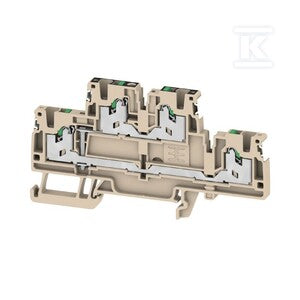 Zacisk modułowy wielorzędowy, SNAP IN, Ciemnobeżowy, 2.5 mm2, 800 V, liczba przyłączeń: 4, liczba poziomów: 2, TS 35, V-0, S2T 2.5 VL DL