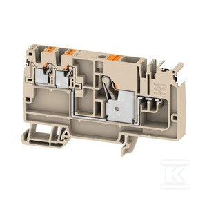 Zacisk rozdziału potencjału, PUSH IN, Ciemnobeżowy, 10 mm2, 57 A, 800 V, liczba przyłączeń: 1, liczba poziomów: 1, AAP12 10/4X2.5 LO-LI DL OR