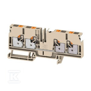Blok zacisku przelotowego, PUSH IN, Ciemnobeżowy, 6 mm2, 41 A, 800 V, liczba przyłączeń: 4, A4C 6 DL