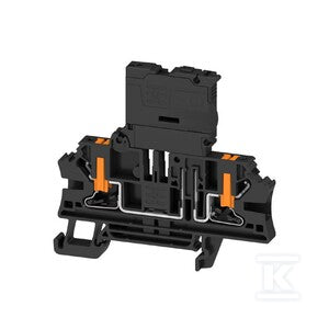 Zacisk bezpiecznika, PUSH IN, czarny, 4 mm2, 6.3 A, 70 V, liczba przyłączeń: 2, liczba poziomów: 1, TS 35, ALFS 4 2C 30-70V BK