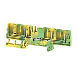Złączka wtykowa, PUSH IN, zielony / żółty, 2.5 mm2, 24 A, 800 V, liczba przyłączeń: 4, liczba poziomów: 1, TS 35, APGTB 2.5 PE 4C/4