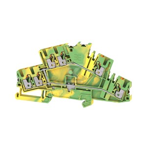 Zacisk PE, PUSH IN, Ciemnobeżowy, 2.5 mm2, 800 V, liczba przyłączeń: 6, liczba poziomów: 2, TS 35, V-0, Wemid, A2T 2.5 3C PE DL