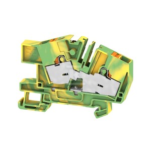 Zacisk PE, PUSH IN, zielony / żółty, 6 mm2, 800 V, liczba przyłączeń: 2, liczba poziomów: 1, TS 35, V-0, Wemid, AITB 6 BB 2C PE DL