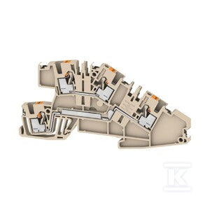 Wielopoziomowy blok zaciskowy, PUSH IN, Ciemnobeżowy, 2.5 mm2, 24 A, 400 V, liczba przyłączeń: 4, liczba poziomów: 2, AITB 2.5 BB L-L DL