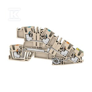 Wielopoziomowy blok zaciskowy, PUSH IN, Ciemnobeżowy, 2.5 mm2, 24 A, 250 V, liczba przyłączeń: 5, liczba poziomów: 3, AITB 2.5 BB N-L-PE DL
