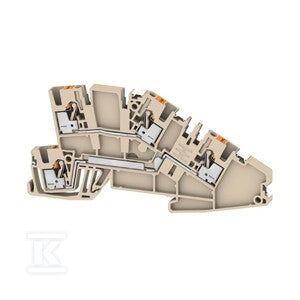 Wielopoziomowy blok zaciskowy, PUSH IN, Ciemnobeżowy, 2.5 mm2, 24 A, 400 V, liczba przyłączeń: 4, liczba poziomów: 2, AITB 2.5 L-L DL