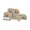 Zacisk modułowy wielorzędowy, PUSH IN, Ciemnobeżowy, 2.5 mm2, 800 V, liczba przyłączeń: 4, liczba poziomów: 2, TS 35, V-0, AL2T 2.5 FT-PE
