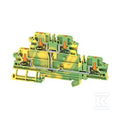 Zacisk PE, PUSH IN, zielony / żółty, 2.5 mm2, 800 V, liczba przyłączeń: 4, liczba poziomów: 2, TS 35, V-0, Wemid, AL2T 2.5 PE