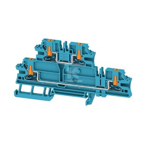 Zacisk modułowy wielorzędowy, PUSH IN, Ciemnoniebieski, 2.5 mm2, 800 V, liczba przyłączeń: 4, liczba poziomów: 2, TS 35, V-0, AL2T 2.5 BL