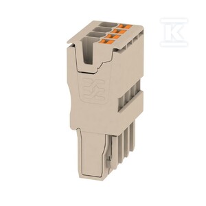 Wtyczka (terminal), PUSH IN, 2.5 mm2, 24 A, 800 V, liczba przyłączeń: 4, Liczba biegunów: 4, Szerokość: 20.4 mm, APG 2.5/4