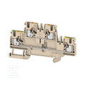 Zacisk modułowy wielorzędowy, PUSH IN, Ciemnobeżowy, 2.5 mm2, 800 V, liczba przyłączeń: 4, liczba poziomów: 2, TS 35, V-0, A2T 2.5 FT-PE