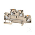 Zacisk modułowy wielorzędowy, PUSH IN, Ciemnobeżowy, 2.5 mm2, 800 V, liczba przyłączeń: 4, liczba poziomów: 2, TS 35, V-0, A2T 2.5 VL