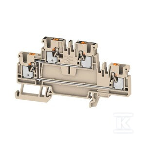 Zacisk modułowy wielorzędowy, PUSH IN, Ciemnobeżowy, 2.5 mm2, 800 V, liczba przyłączeń: 4, liczba poziomów: 2, TS 35, V-0, A2T 2.5 VL