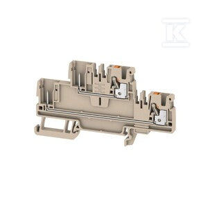 Złączka wtykowa, PUSH IN, Ciemnobeżowy, 2.5 mm2, 24 A, 800 V, liczba przyłączeń: 4, liczba poziomów: 2, TS 35, APGTB 2.5 2T 4C/2