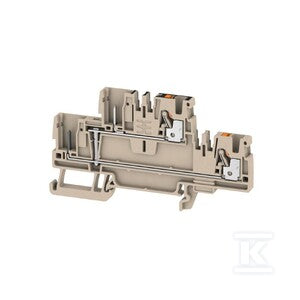 Złączka wtykowa, PUSH IN, Ciemnobeżowy, 2.5 mm2, 24 A, 800 V, liczba przyłączeń: 4, liczba poziomów: 2, TS 35, APGTB 2.5 2T VL 4C/2