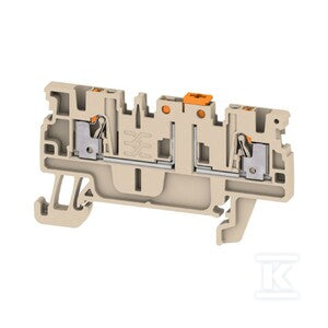 Bloki odczepów probierczych, PUSH IN, Ciemnobeżowy, 1.5 mm2, 10 A, 400 V, liczba przyłączeń: 2, liczba poziomów: 1, ADT 1.5 2C