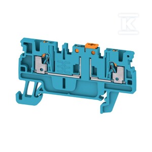 Bloki odczepów probierczych, PUSH IN, niebieski, 1.5 mm2, 10 A, 400 V, liczba przyłączeń: 4, liczba poziomów: 1, ADT 1.5 2C BL