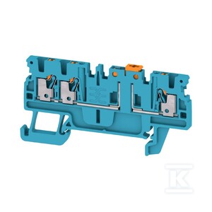 Bloki odczepów probierczych, PUSH IN, niebieski, 1.5 mm2, 10 A, 400 V, liczba przyłączeń: 3, liczba poziomów: 1, ADT 1.5 3C BL