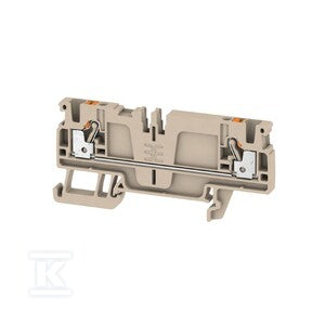 Blok zacisku przelotowego, PUSH IN, Ciemnobeżowy, 2.5 mm2, 24 A, 800 V, liczba przyłączeń: 2, A2C 2.5 /DT/FS