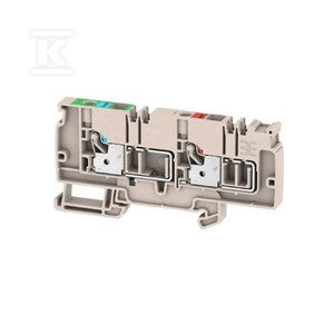 Zacisk zasilający, PUSH IN, Ciemnobeżowy, 6 mm2, 41 A, 250 V, liczba przyłączeń: 2, liczba poziomów: 1, TS 35, V-0, Wemid, AAP13 6 FE-LO