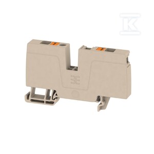 Zacisk zasilający, PUSH IN, Ciemnobeżowy, 6 mm2, 41 A, 800 V, liczba przyłączeń: 2, liczba poziomów: 1, TS 35, V-0, Wemid, ALO 6