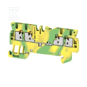 Zacisk PE, PUSH IN, biały, 1.5 mm2, 500 V, liczba przyłączeń: 4, liczba poziomów: 1, TS 35, V-0, Wemid, A4C 1.5 PE