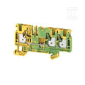 Zacisk PE, PUSH IN, zielony / żółty, 4 mm2, 800 V, liczba przyłączeń: 3, liczba poziomów: 1, TS 35, V-0, Wemid, A3C 4 PE